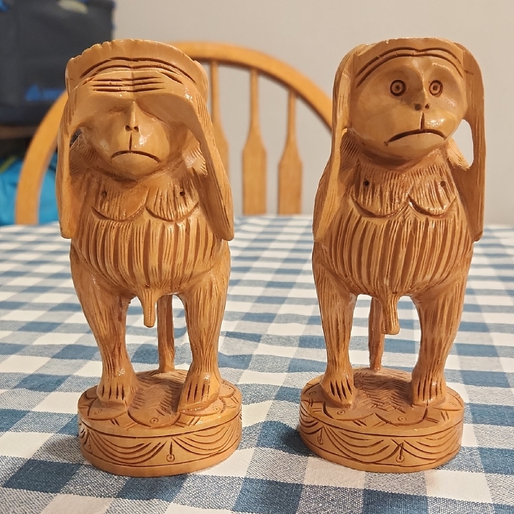 Hand Carved Monkeys